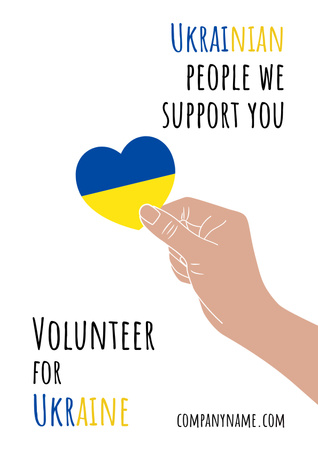 Volunteer for Ukraine Poster Design Template