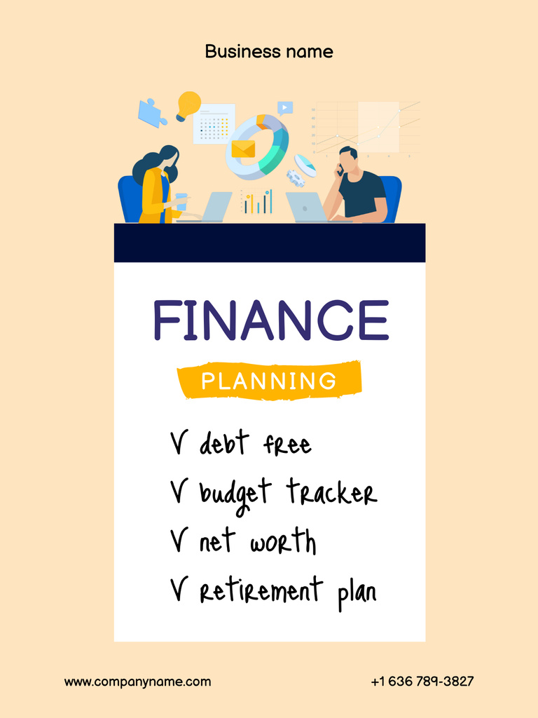 Ad of Finance Planning Tips Poster US Tasarım Şablonu
