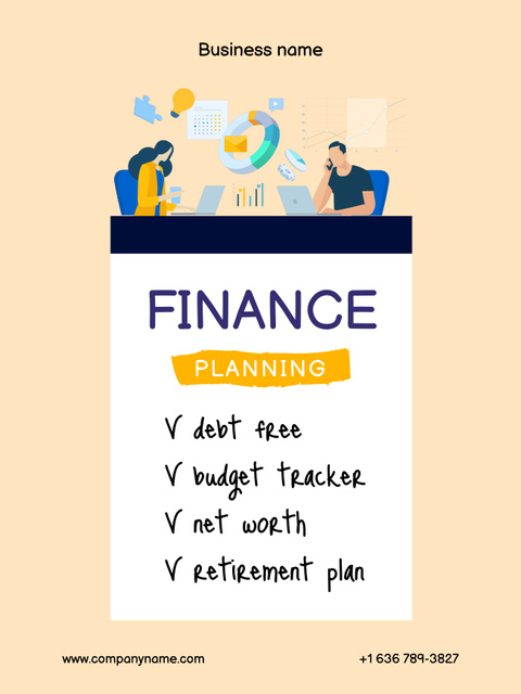 Ad of Finance Planning Tips Poster US Šablona návrhu
