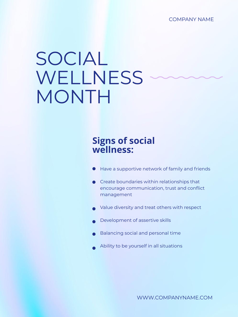Social Wellness Month Event Announcement Poster US Design Template