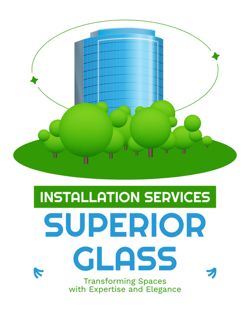 Superb Glass Windows Installation Service Instagram Post Vertical Design Template