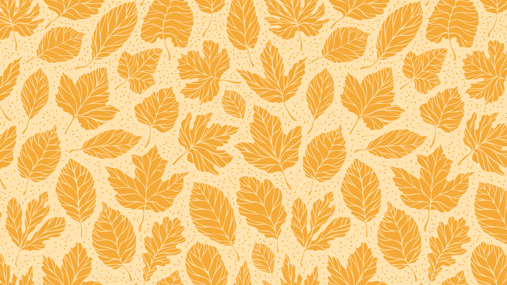 Pattern of Bright Yellow Autumn Leaves Zoom Background Tasarım Şablonu