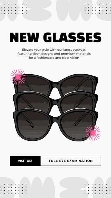 Designvorlage New Glasses Sale Announcement für Instagram Story