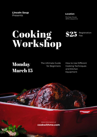 Cooking workshop advertisement Poster Šablona návrhu