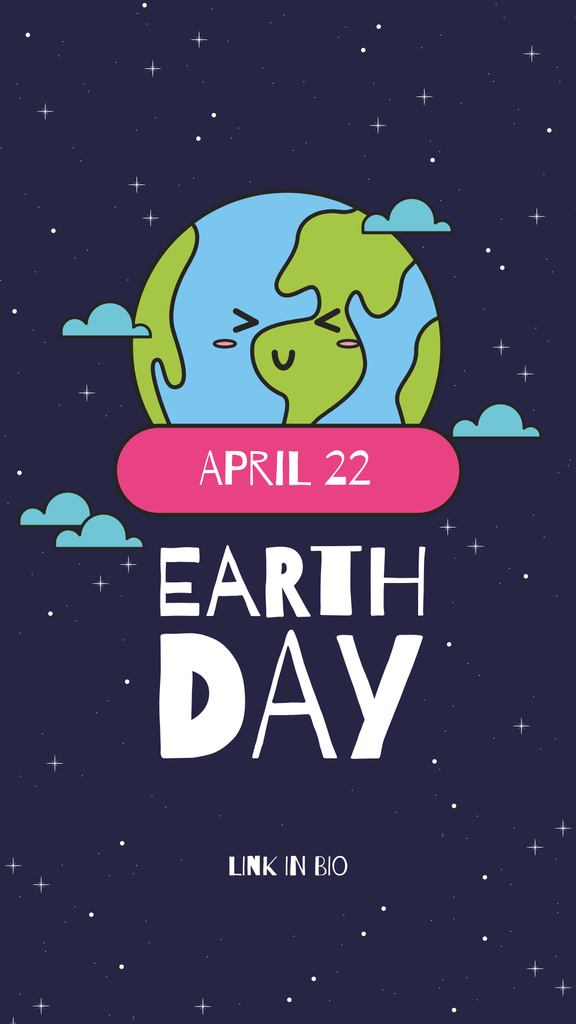 Earth Day Announcement with Planet in Cosmos Instagram Story – шаблон для дизайна