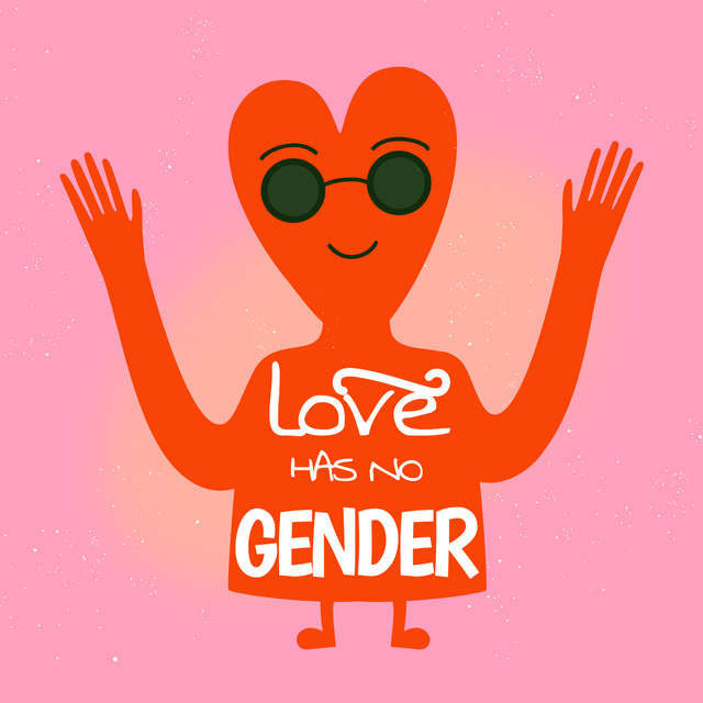 Cute Valentine's Day Holiday Greeting for All Genders Instagram Design Template