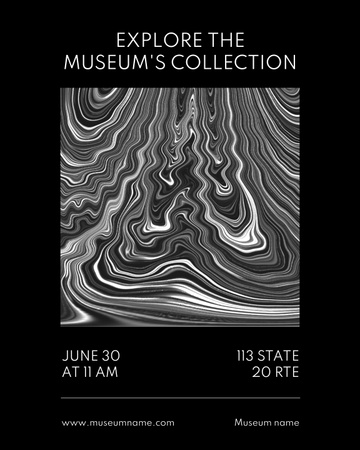 Modèle de visuel Museum Exhibition Announcement on Black - Poster 16x20in