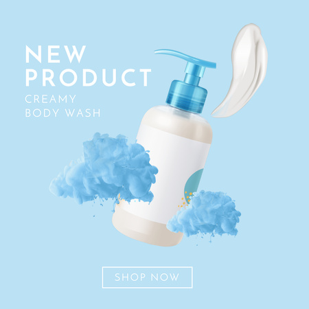 High Quality Beauty Products Ad with Body Cream Instagram Design Template