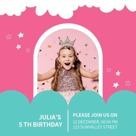 Modèle de visuel invitation d'anniversaire avec enfant - Instagram