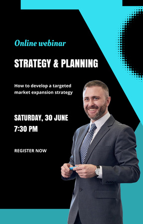 Strategy And Planning Online Webinar Invitation 4.6x7.2in Design Template