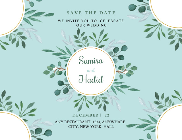 Plantilla de diseño de Wedding Celebration Event Announcement Invitation 13.9x10.7cm Horizontal 