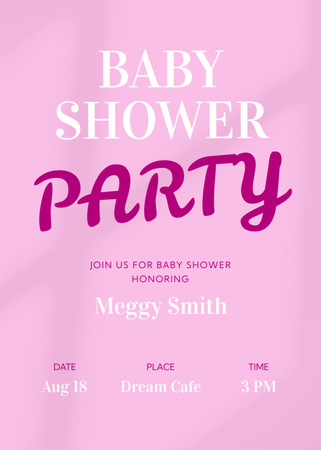 Whimsical Baby Shower Party Announcement In Pink Invitation tervezősablon