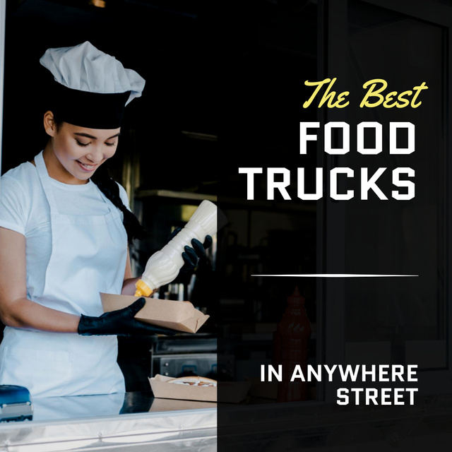 Ontwerpsjabloon van Instagram van Best Food Trucks Ad