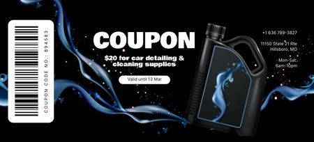 Offer of Supplies for Car Wash Coupon 3.75x8.25in Design Template