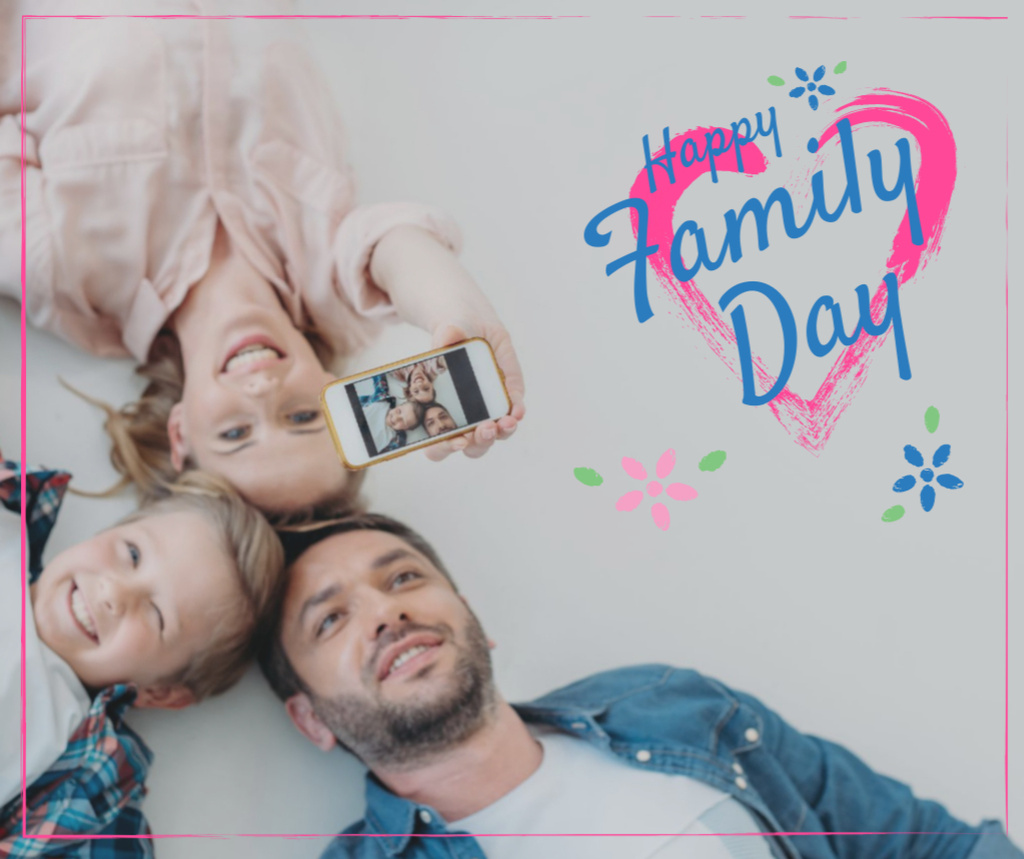 Parents with Daughter on Family Day Facebook Modelo de Design