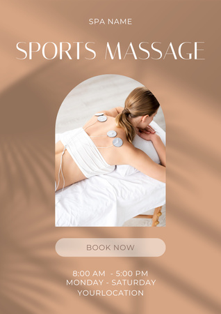 Sports Massage Promotion with Woman Poster Design Template