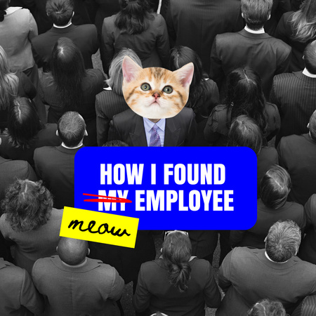 Modèle de visuel chat mignon pour un employé parfait - Instagram