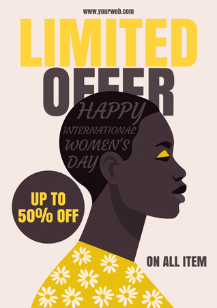 Korlátozott ajánlat a nemzetközi nőnap alkalmából Poster tervezősablon