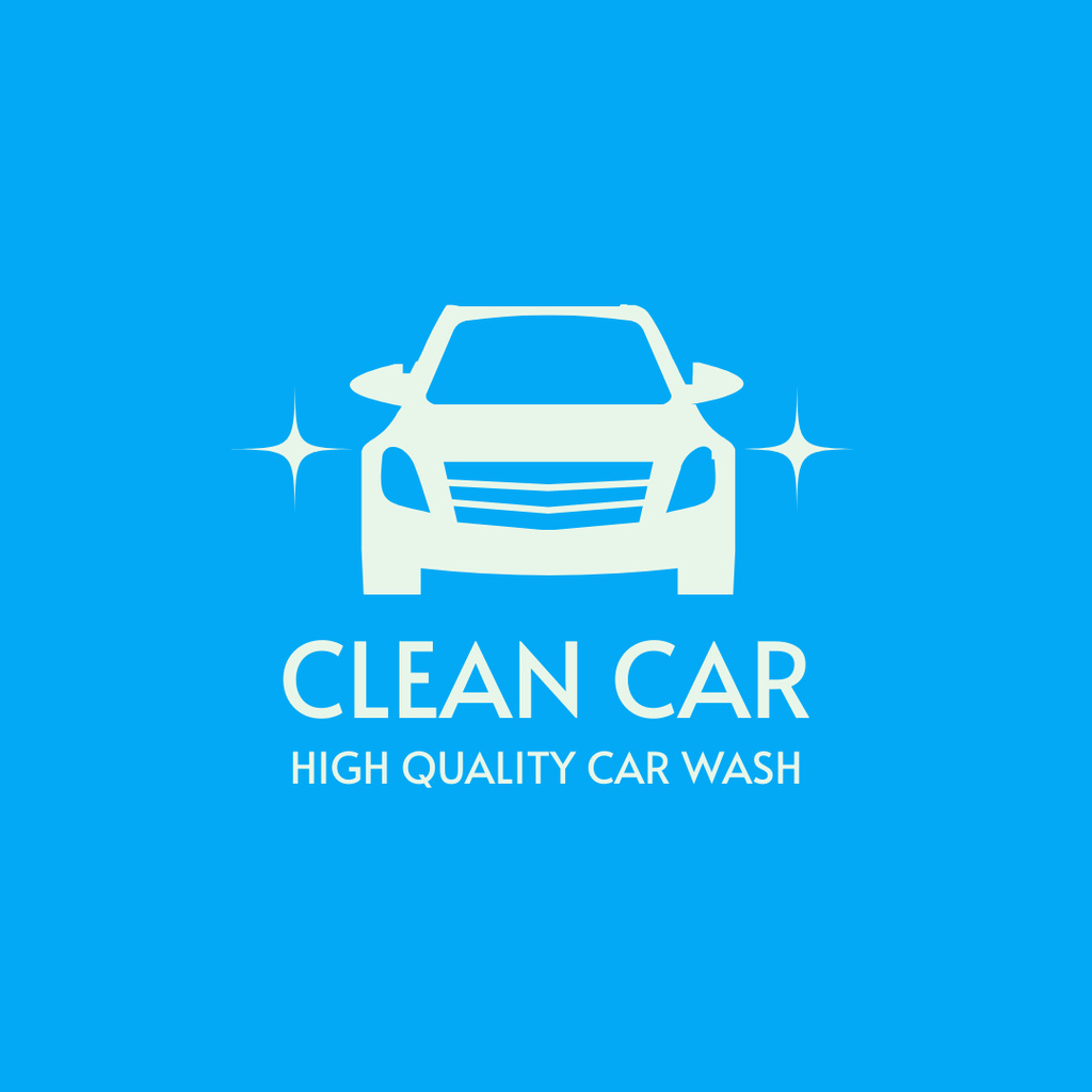 Car Wash Services Ad in Blue Logo 1080x1080px Πρότυπο σχεδίασης