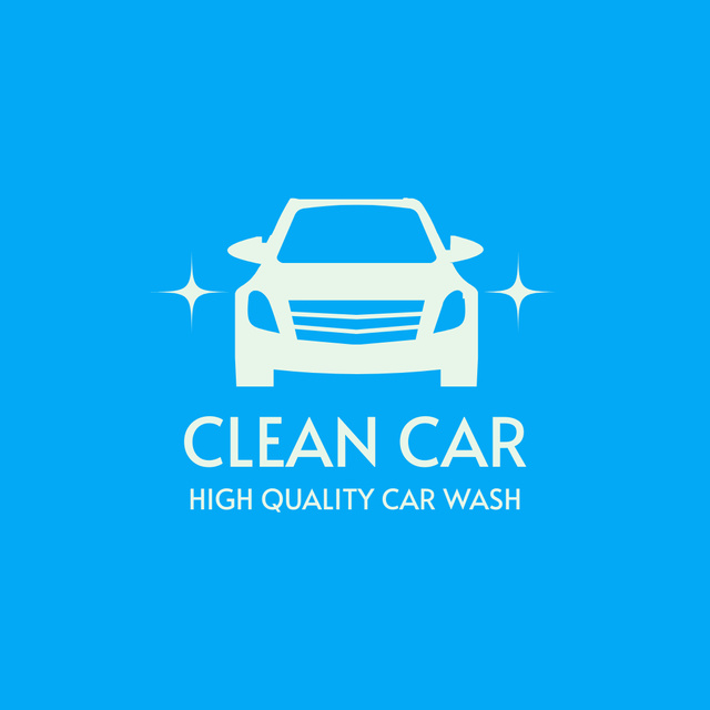 Car Wash Services Ad in Blue Logo 1080x1080px Πρότυπο σχεδίασης