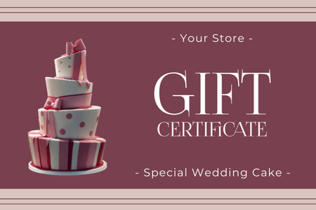 Platilla de diseño Special Offer for Traditional Wedding Cakes Gift Certificate