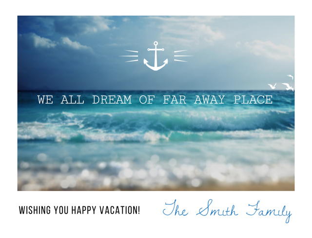 Getaway Vacation Quote Postcard 4.2x5.5inデザインテンプレート