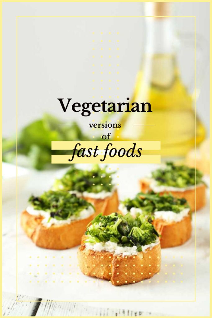 Vegetarian Food Recipes Bread with Broccoli Tumblr Design Template