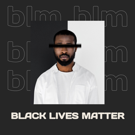 Modèle de visuel manifestation contre le racisme avec l'homme afro-américain - Instagram