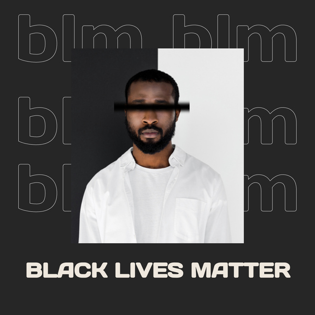 Designvorlage Protest against Racism with African American Man für Instagram