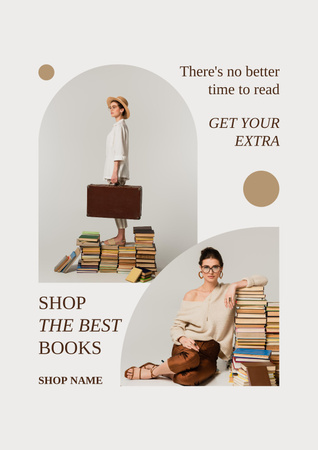 Book Sale Announcement Poster Design Template
