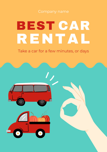 Designvorlage Best Car Rental Deals für Poster A3