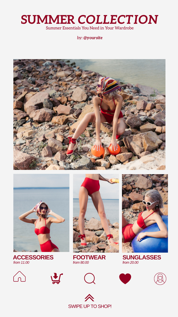 Summer Collection of Stylish Swimwear Instagram Story – шаблон для дизайну