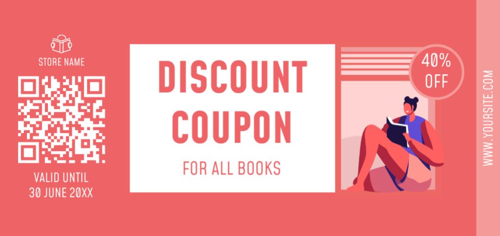 Interesting Books Discount Voucher Coupon Din Large – шаблон для дизайну