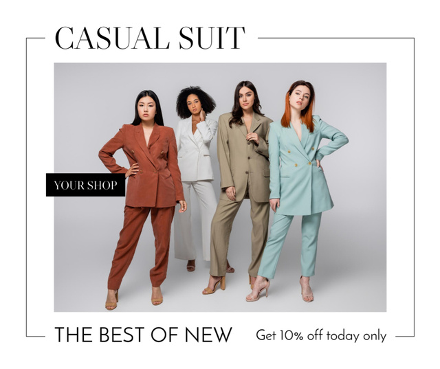 Casual Suit Sale Offer Facebookデザインテンプレート