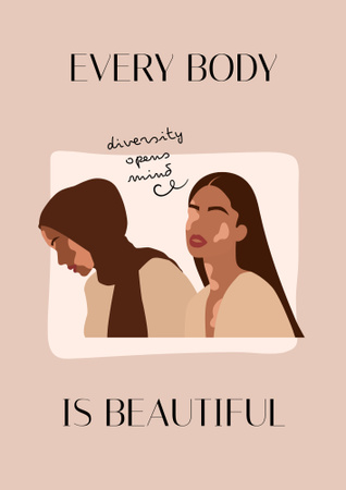 Phrase about Beauty of Diversity Poster B2 Design Template