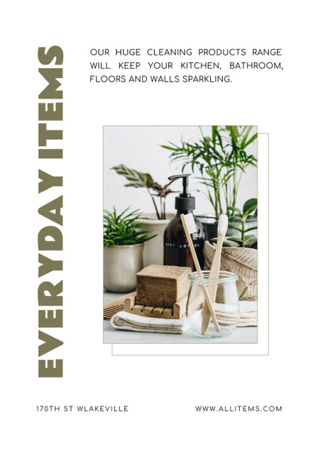 Plantilla de diseño de Safe Everyday Cleaning Items Sale Offer on White Poster 28x40in 