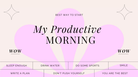 Template di design Suggerimenti per una mattinata produttiva in rosa Mind Map
