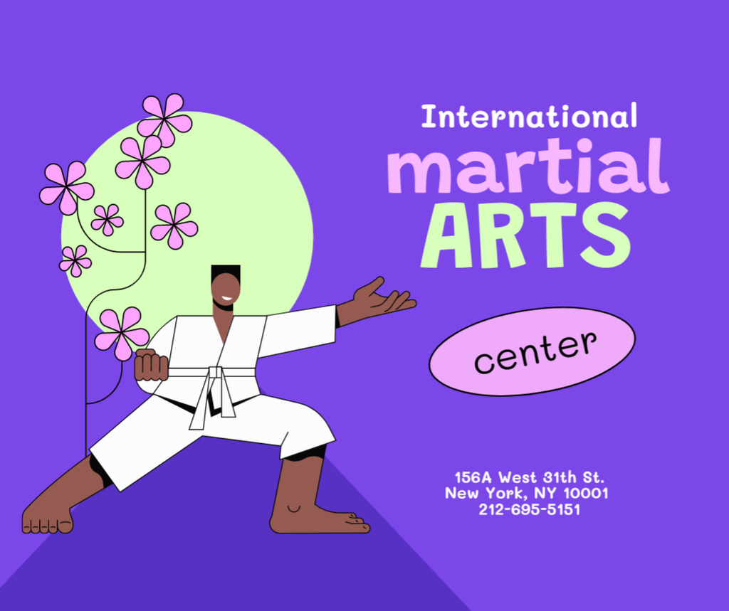 Martial Arts Learning Announcement Facebook tervezősablon
