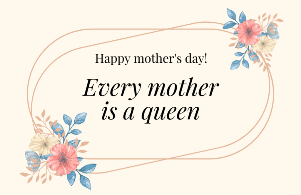 Plantilla de diseño de Phrase about Moms on Mother's Day Thank You Card 5.5x8.5in 