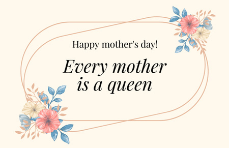 Phrase about Moms on Mother's Day Thank You Card 5.5x8.5in – шаблон для дизайну