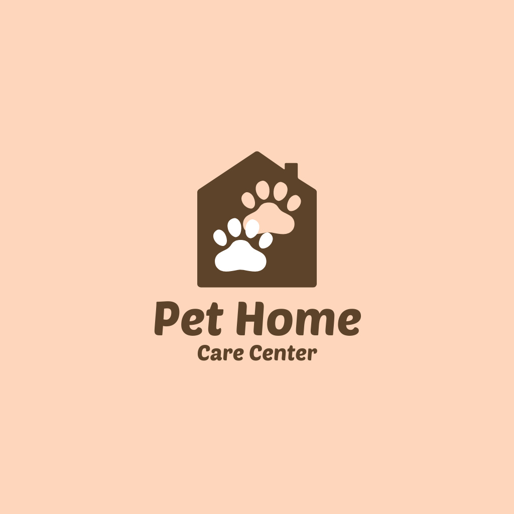 Pet Home Offer with Paw Print Logo Šablona návrhu