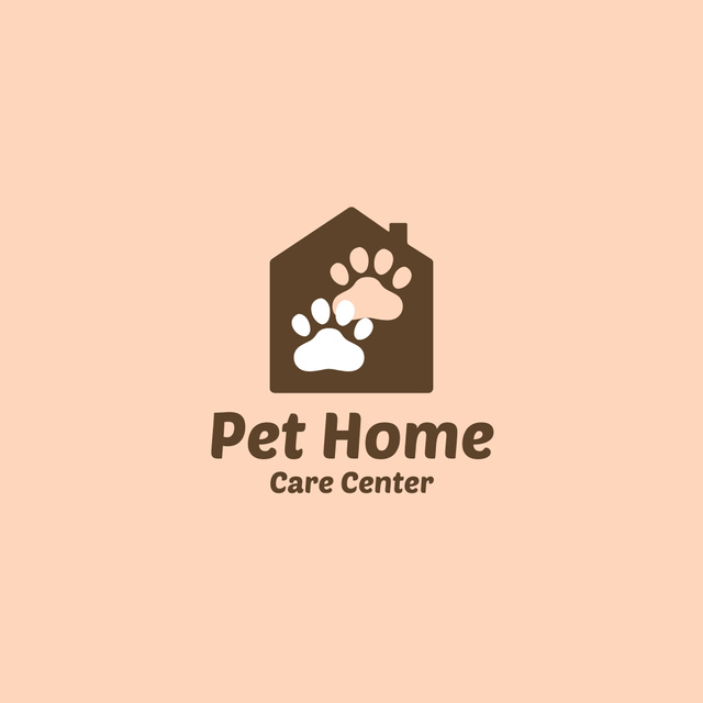 Pet Home Offer with Paw Print Logo Πρότυπο σχεδίασης