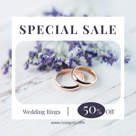 Special Sale of Wedding Rings  Instagram Design Template