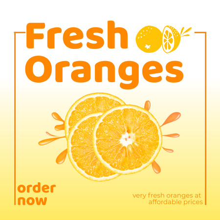 Ontwerpsjabloon van Instagram van Fresh Oranges Offer