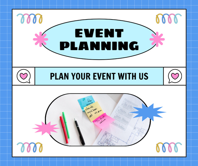 Ontwerpsjabloon van Facebook van Event Planning with Event Agency