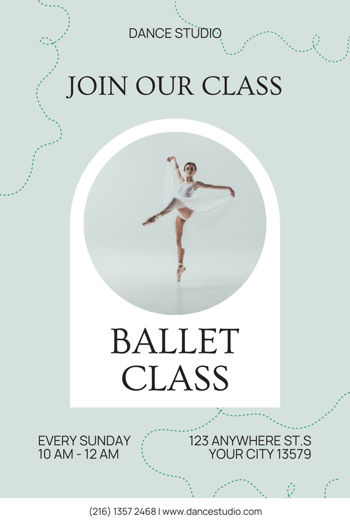 Invitation to Ballet Dance Class Pinterestデザインテンプレート