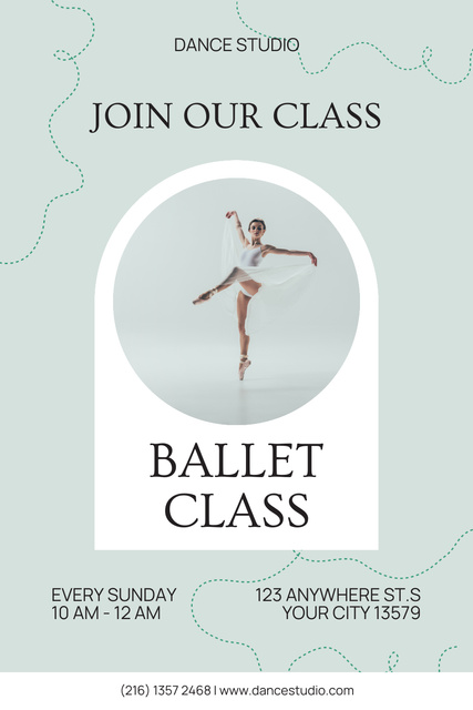 Designvorlage Invitation to Ballet Dance Class für Pinterest