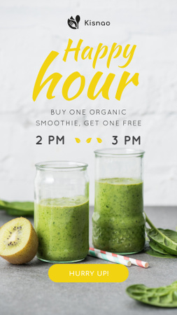 Organic Smoothie with fresh kiwi Instagram Story Design Template