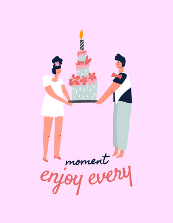 A Big Juicy Cake for a Special Moment T-Shirt Design Template