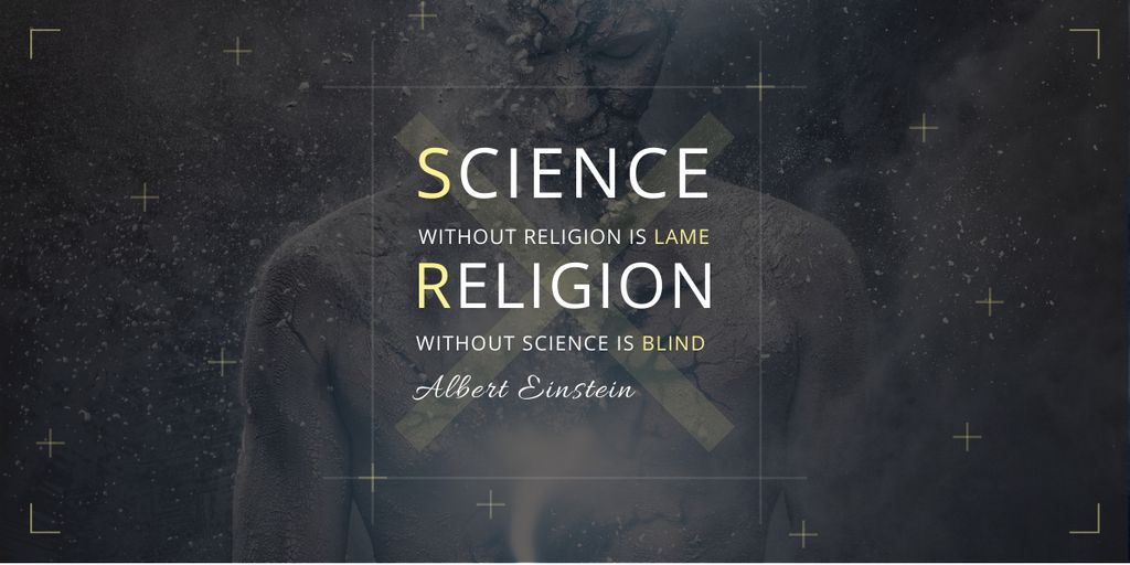 Plantilla de diseño de Citation About Science and Religion from Scientist Image 